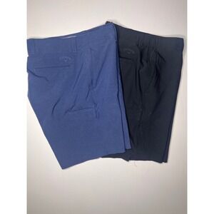 Callaway Mens Golf Shorts 2 Pack Blue Black Flat Front Stretch Size 36
